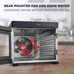 Ivation 6-Tray Stainless Steel Electric Food Dehydrator, 600W with Digital Timer and Temperature Control thumbnail 2