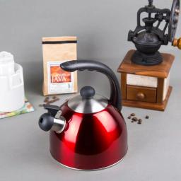 Creative Home Rhapsody 8.4-Cup Cranberry Stainless Steel Stovetop Tea Kettle with Whistle thumbnail 6