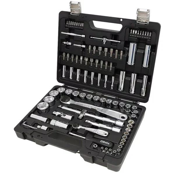 Beta 98-Piece Metric Socket Set with 1/4 in. and 1/2 in. Ratchets, Bits, and Hex Key Wrenches