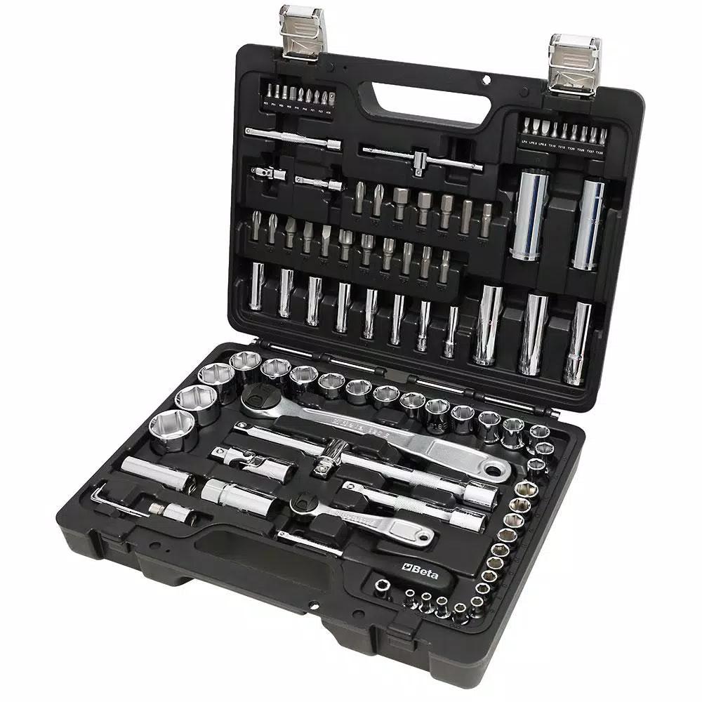 Beta 98-Piece Metric Socket Set with 1/4 in. and 1/2 in. Ratchets, Bits, and Hex Key Wrenches