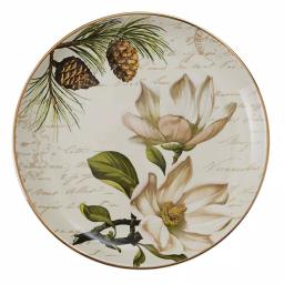 Park Designs Wintertime Multicolor Ceramic Salad Plate Set, Assorted Hydrangea and Magnolia Designs (Set of 4) thumbnail 5