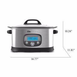 Elite 6.5 Qt. Stainless Steel Electric Multi-Cooker with Non-Stick Aluminum Pot and LCD Display thumbnail 5