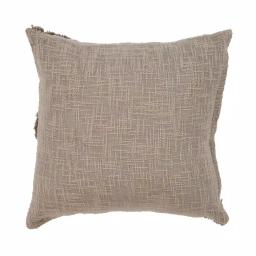 LR Resources Taupe Solid Hypoallergenic Cotton Throw Pillow with Polyester Insert, 20 x 20 in. thumbnail 3
