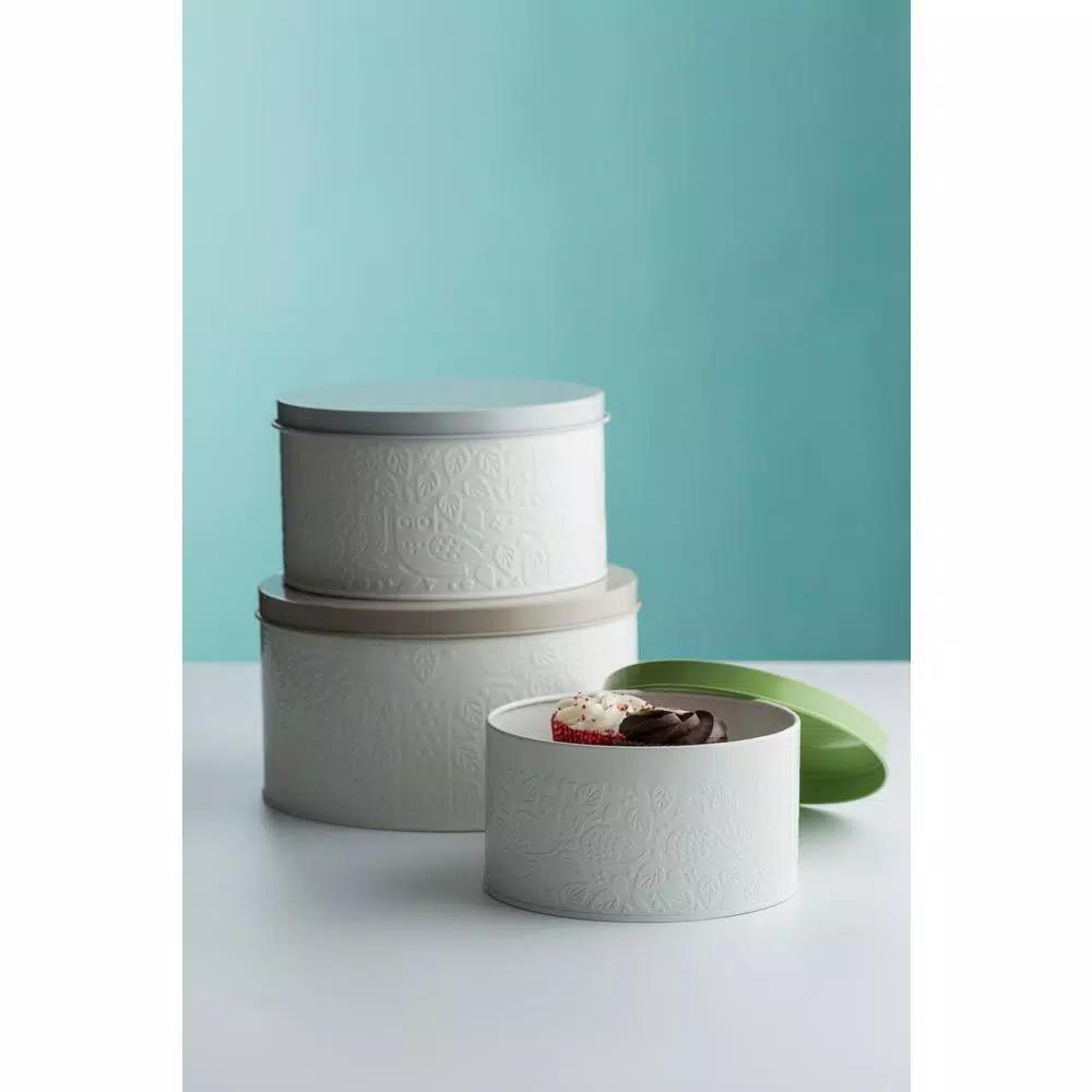 Mason Cash In the Forest Coated-Steel Cake Tin Set with Lids, 3-Piece Nesting Set