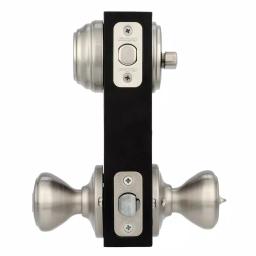 Kwikset Cameron Satin Nickel Entry Door Knob and Single Cylinder Deadbolt Combo Pack with SmartKey thumbnail 2