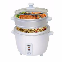 Elite Gourmet 16-Cup Rice Cooker with Steam Tray, White thumbnail 4