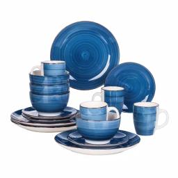vancasso Bella 16-Piece Blue Porcelain Dinnerware Set, Service for 4 thumbnail 1