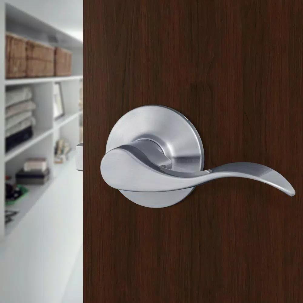 Toledo Fine Locks Jaen Satin Stainless Steel Passage Lever Set, Wave Style