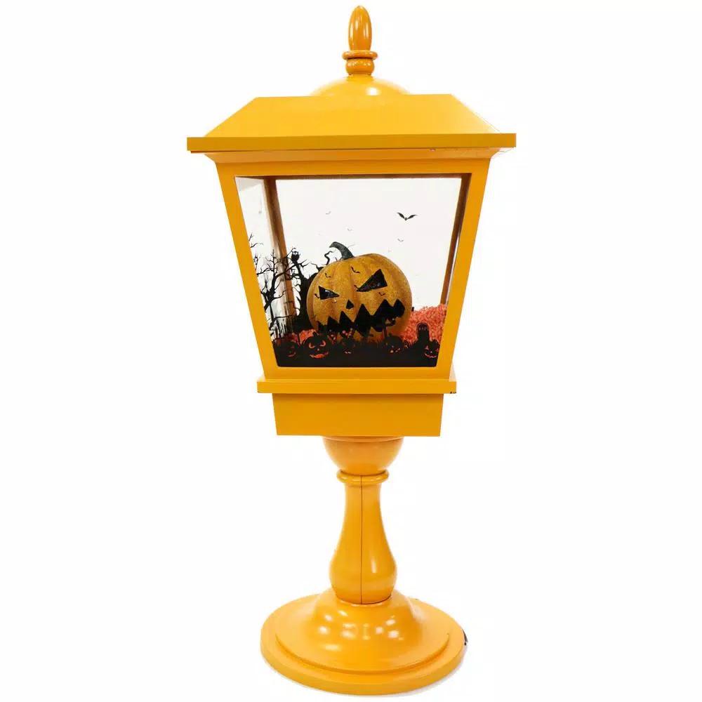 Haunted Hill Farm 25 in. Animated Orange Tabletop Jack-O-Lantern with Music and LED Lights