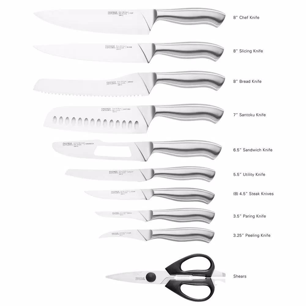 Chicago Cutlery Insignia 18-Piece High-Carbon Stainless Steel Knife Set with Acacia Wood Block