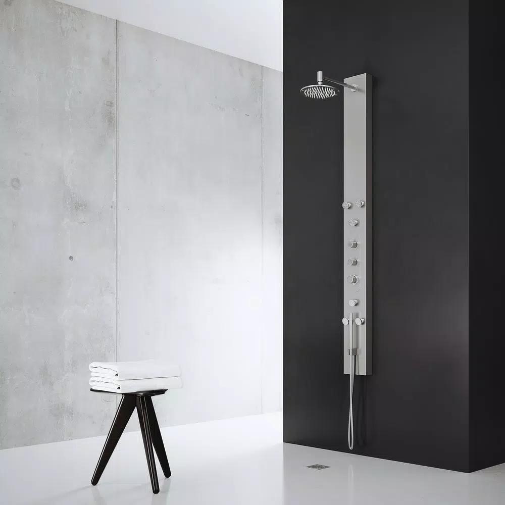 VIGO Dilana 66.875 in. Stainless Steel 6-Jet High Pressure Shower Panel System with Handheld Dual Shower