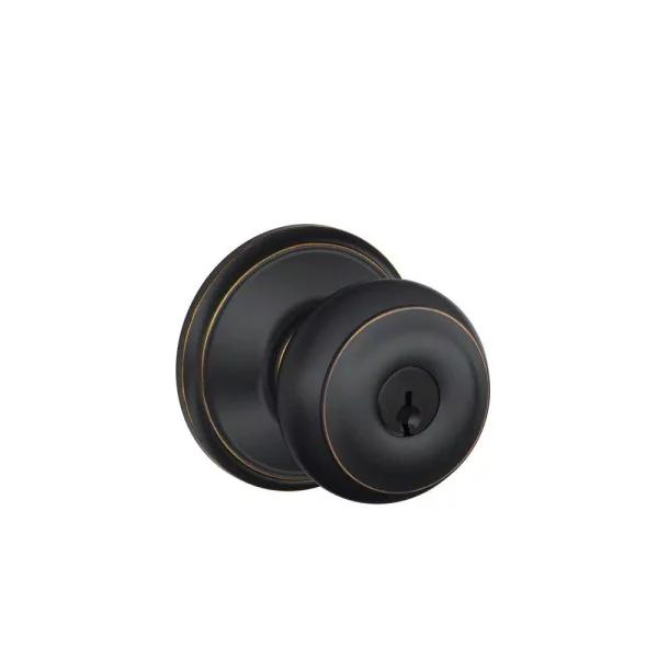 Schlage Georgian Aged Bronze Keyed Entry Door Knob (2-Pack)