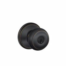 Schlage Georgian Aged Bronze Keyed Entry Door Knob (2-Pack) thumbnail 1