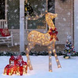 Best Choice Products 65.5 in. 3D Pre-Lit Christmas Reindeer Yard Decoration with 150 Warm White Incandescent Lights thumbnail 3