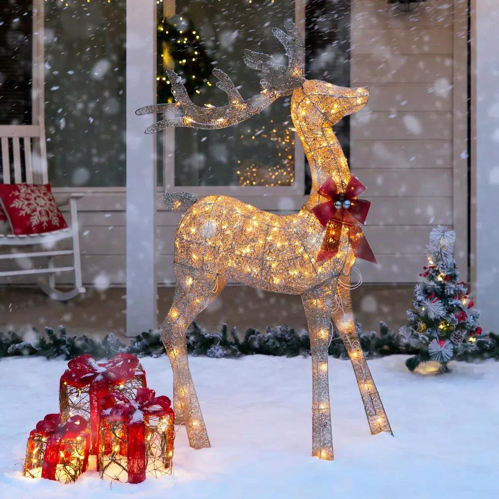 Best Choice Products 65.5 in. 3D Pre-Lit Christmas Reindeer Yard Decoration with 150 Warm White Incandescent Lights