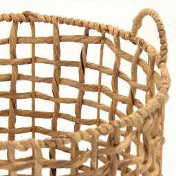 Zentique Large Round Handwoven Water Hyacinth Wicker Basket with Handles thumbnail 4