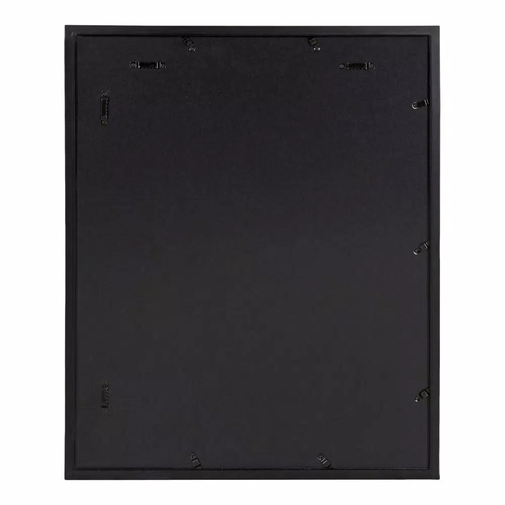 DesignOvation Gallery 16 x 20 Black Wood Picture Frame with White Mat for 8 x 10 Photo