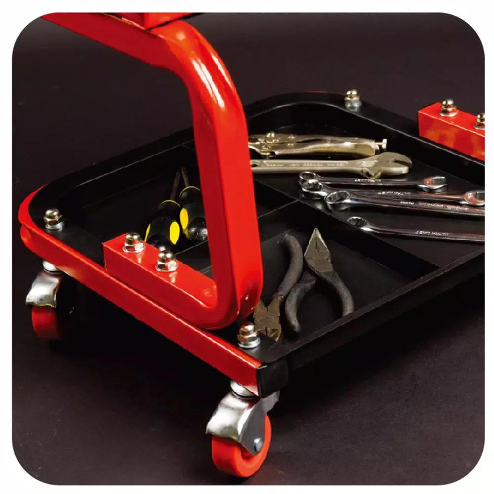 Big Red Creeper Seat with Tool Tray and 4 Swivel Casters, 250 lb. Capacity