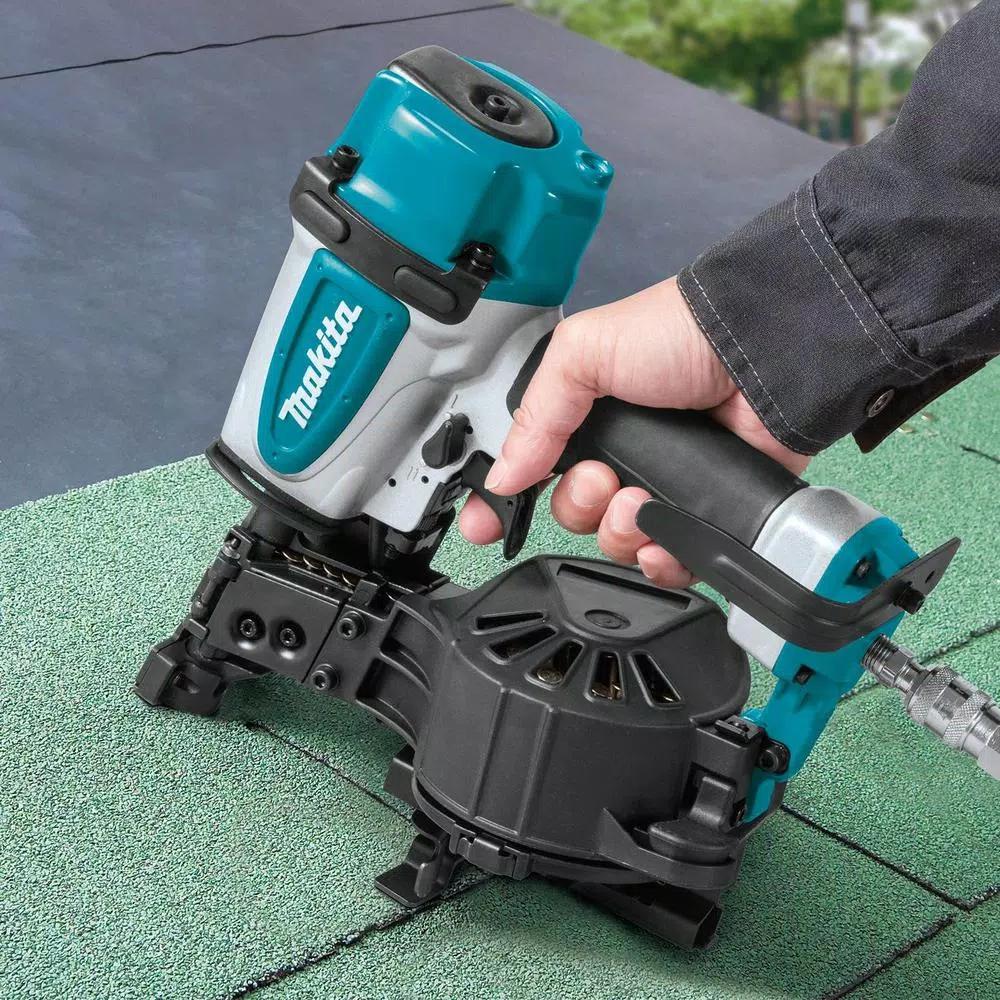 Makita AN454 15 Degree Pneumatic Coil Roofing Nailer, 1-3/4 in.