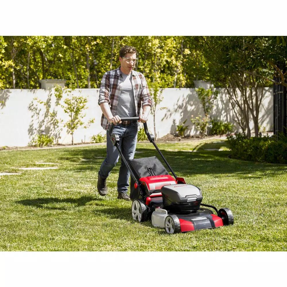 Oregon LM400 40V Cordless Battery Powered Walk Behind Push Lawn Mower, 20 in. Steel Deck