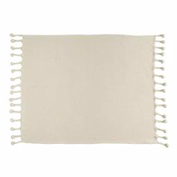 LR Home Cream Cotton Chevron & Herringbone Embroidered Braided Throw Blanket thumbnail 2
