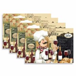 Morgan Home MHF Home Chef and Wine Multi-Colored Polypropylene Placemat Set, 4-Pack thumbnail 2