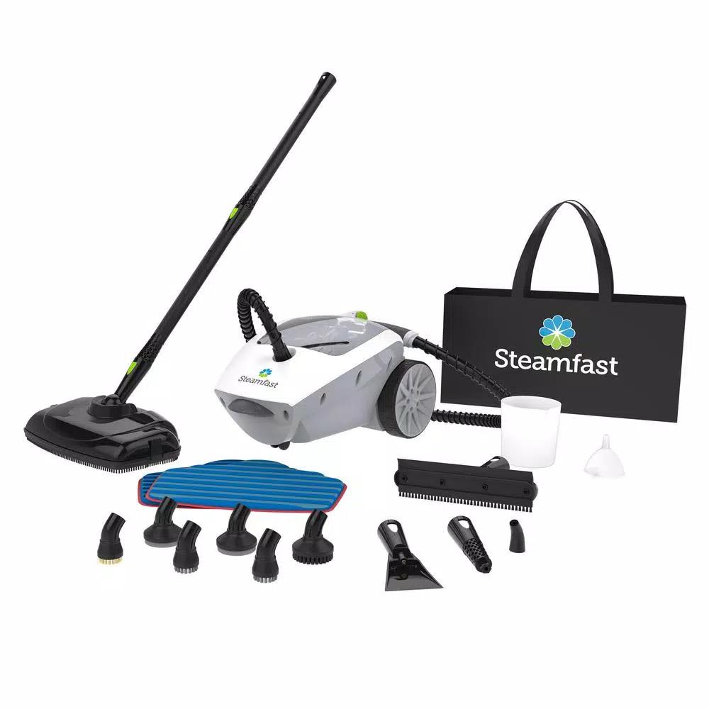 SteamFast SF-375 Deluxe Canister Steam Cleaner, 1500W, 48 oz. Tank, 18 Attachments