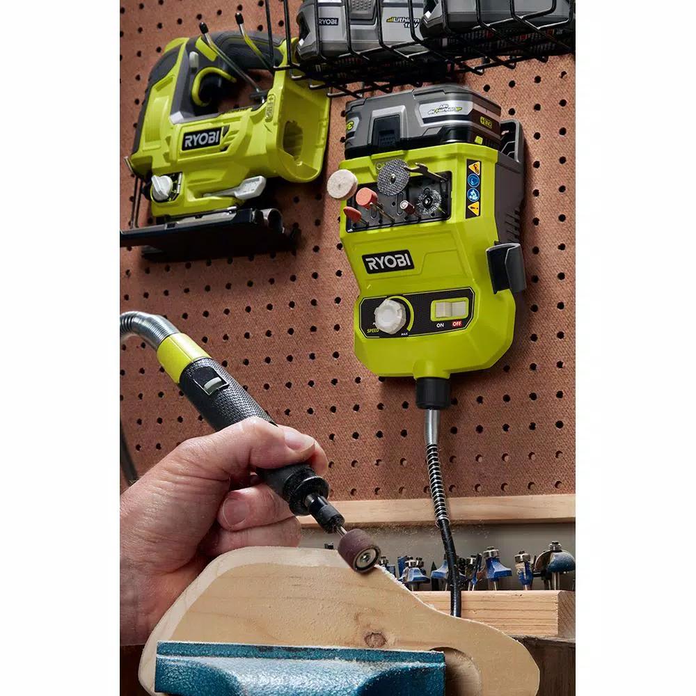 RYOBI 18V ONE+ Cordless Rotary Tool Kit with 1.5 Ah Battery and 33 Accessories
