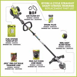 RYOBI Gas Trimmer 30cc 4-Cycle Attachment Capable & 25cc 2-Cycle Jet Fan Blower Combo thumbnail 3