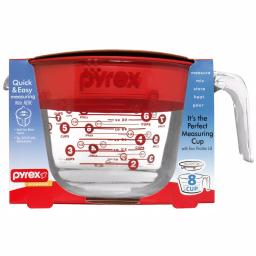 Pyrex 8-Cup Glass Measuring Cup with Red BPA-Free Lid thumbnail 4
