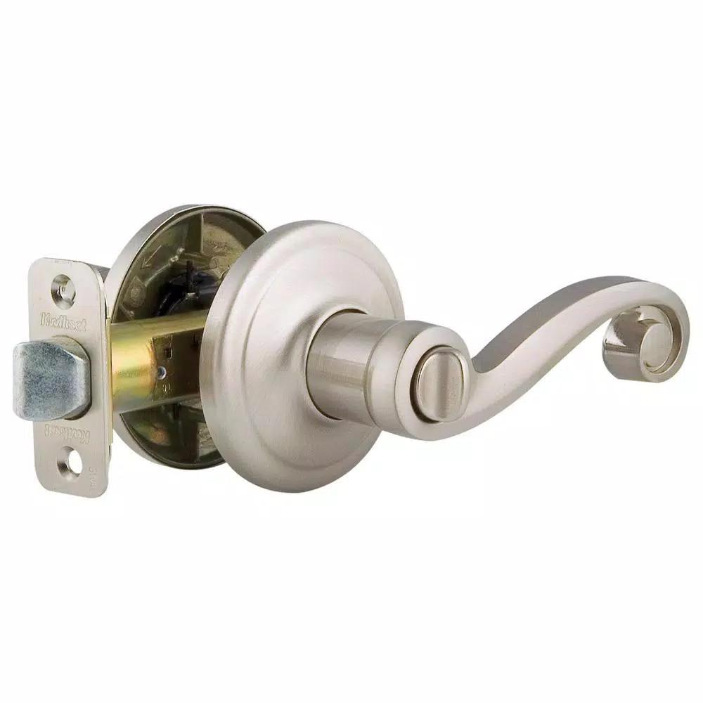 Kwikset Lido Satin Nickel Exterior Entry Door Lever with SmartKey Security