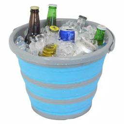 Southern Homewares 2.65 Gal. Blue Collapsible Deluxe Silicone Bucket with Stability Rings thumbnail 3