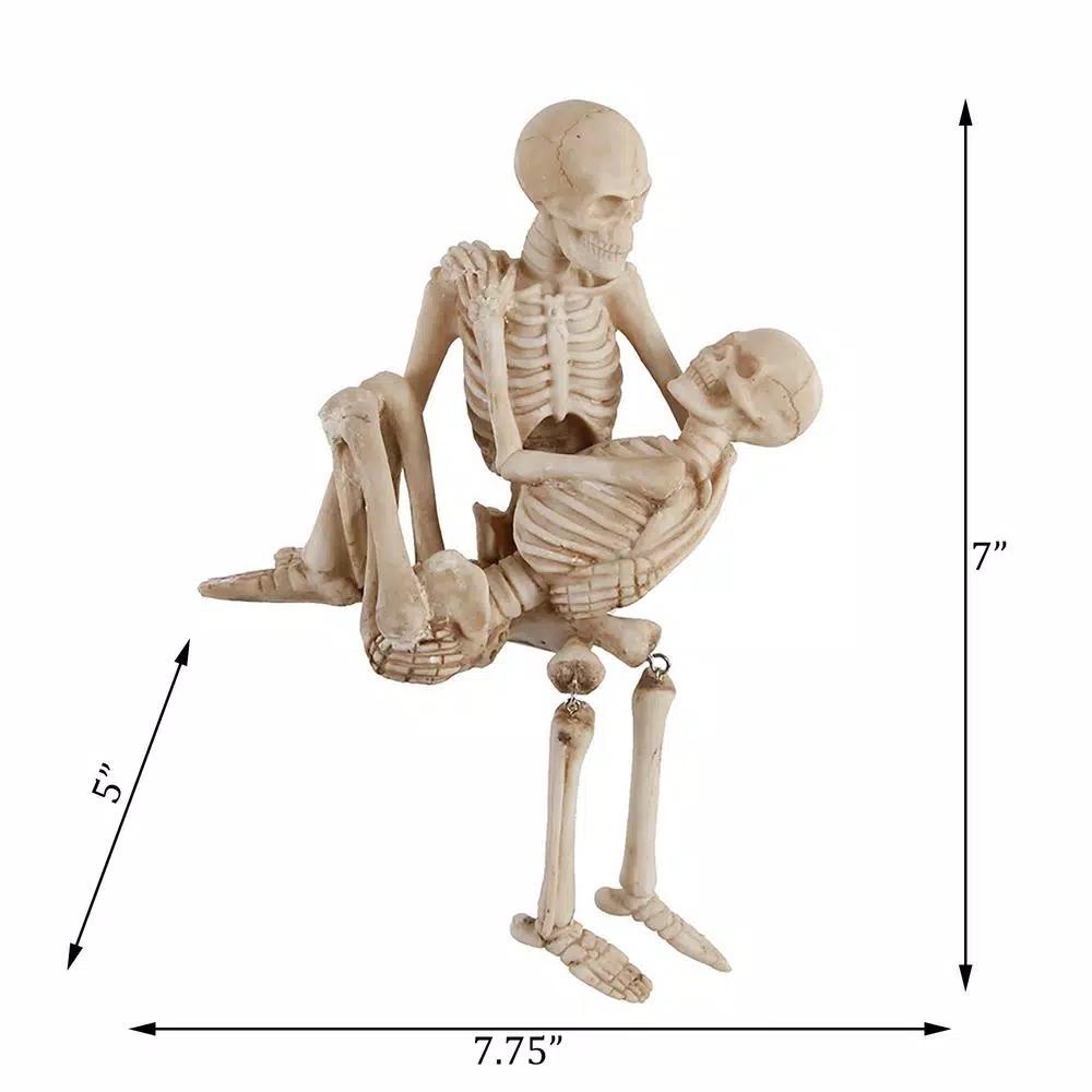 Flora Bunda Halloween Polyresin Skeleton Couple Set - 7.75 in. Indoor Tabletop Decor