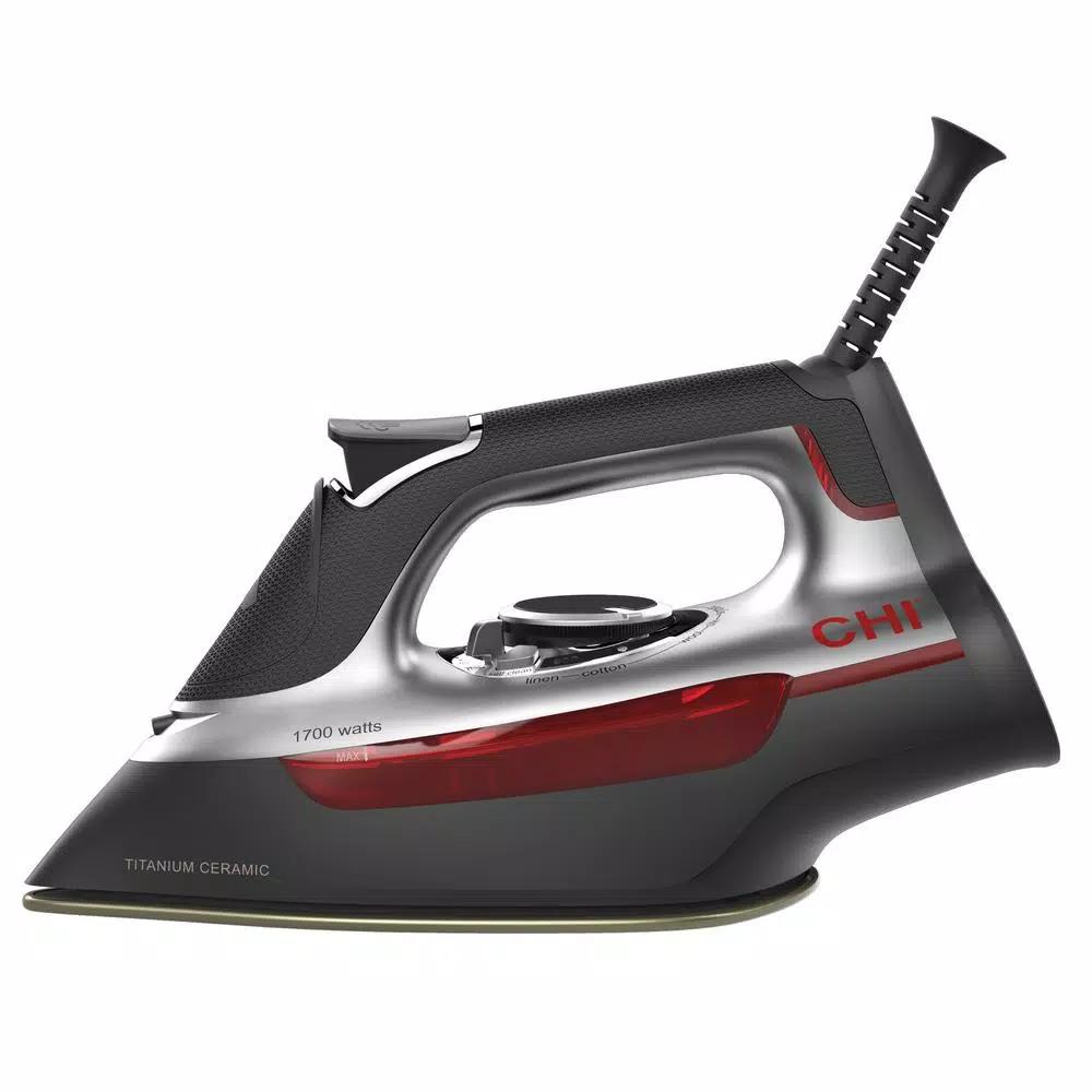 CHI Professional Clothing Iron with Titanium-Infused Ceramic Soleplate, 1700W, Black