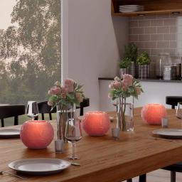Lavish Home Rose Embossed Ball LED Flameless Candle with Remote, Rose Scented Real Wax thumbnail 4