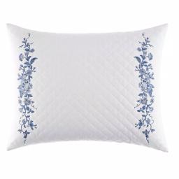 Laura Ashley Charlotte China Blue Floral Cotton Blend 16 x 20 in. Throw Pillow thumbnail 1