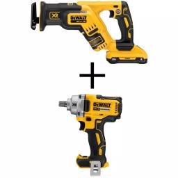 DEWALT 20V MAX XR Cordless Brushless Reciprocating Saw & 1/2 in. Impact Wrench Combo Kit (Tool-Only) thumbnail 1