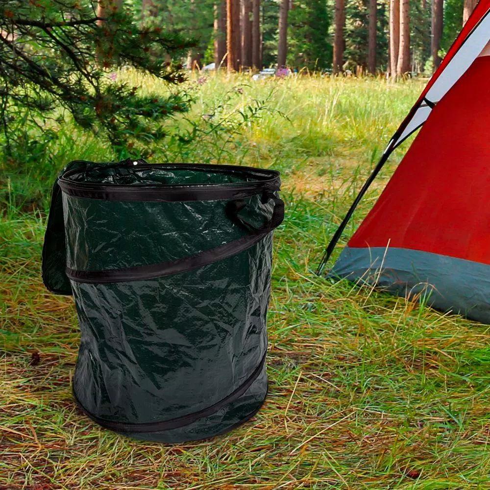 Wakeman Outdoors 33 Gal. Collapsible Camping Trash Bin, Green