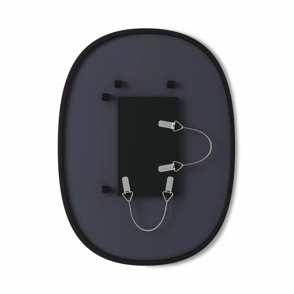 Umbra Hub 24 x 18 in. Oval Modern Framed Wall Mirror - Black