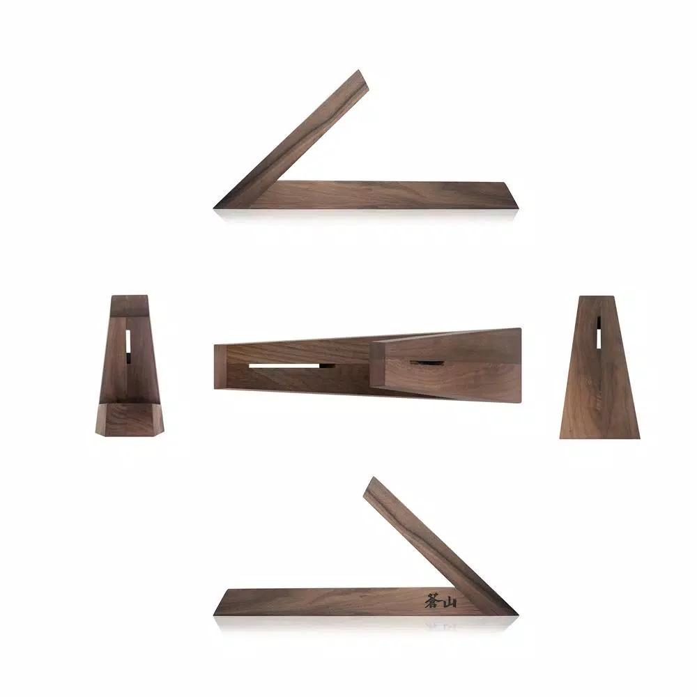 Cangshan TAI Triangle Walnut Wood Knife Block - Single Slot Countertop Storage