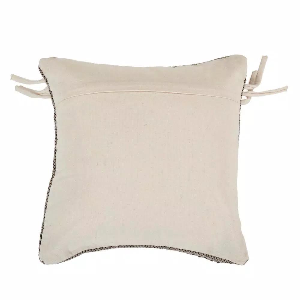 LR Resources Zanthia Black and Natural Striped Hypoallergenic 100% Cotton 20 in. x 20 in. Throw Pillow