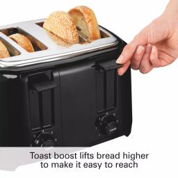 Proctor Silex 4-Slice Black Wide Slot Toaster with Crumb Tray and Toast Boost thumbnail 6