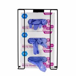 Alpine Industries Triple Box Metal Wire Wall Mounted Glove Dispenser - Black thumbnail 4