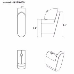 Nameeks Boutique Hotel Wall Mounted Brass Robe and Towel Hook - Polished Chrome thumbnail 2