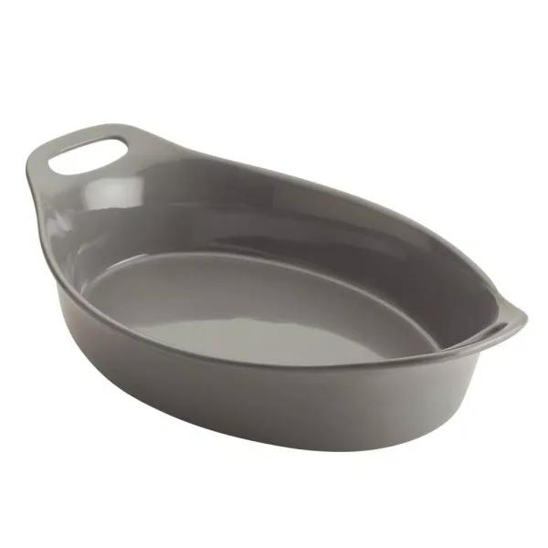 Rachael Ray 2.5 Qt. Gray Ceramic Oval Baker
