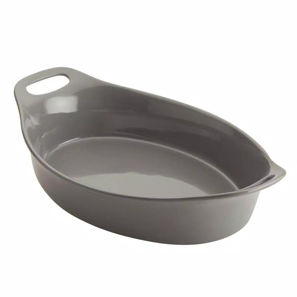 Rachael Ray 2.5 Qt. Gray Ceramic Oval Baker