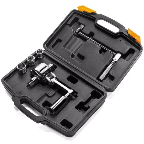 XtremepowerUS 6-Piece Lug Nut Torque Wrench Multiplier Set with 3 Sockets, 360Nm Output