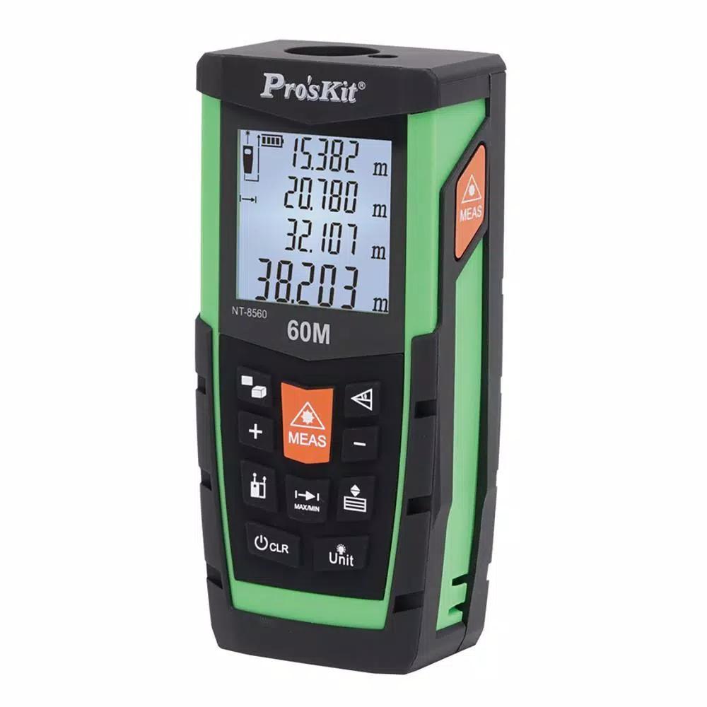 Pro'sKit 60m Laser Distance Measurer - Digital Range Meter with IP54 Dust & Spray Protection