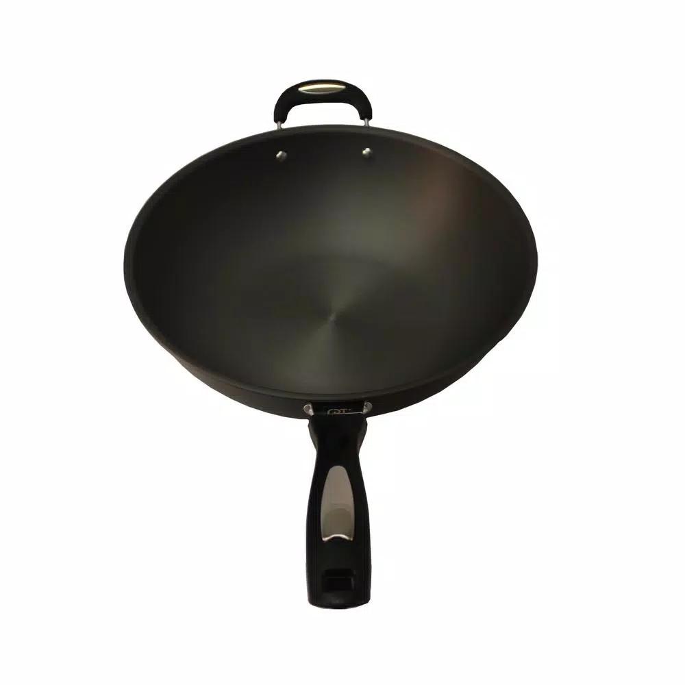 SPT Hard Anodized 13.4 in. Aluminum Wok with Lid, Induction Ready Cookware Set
