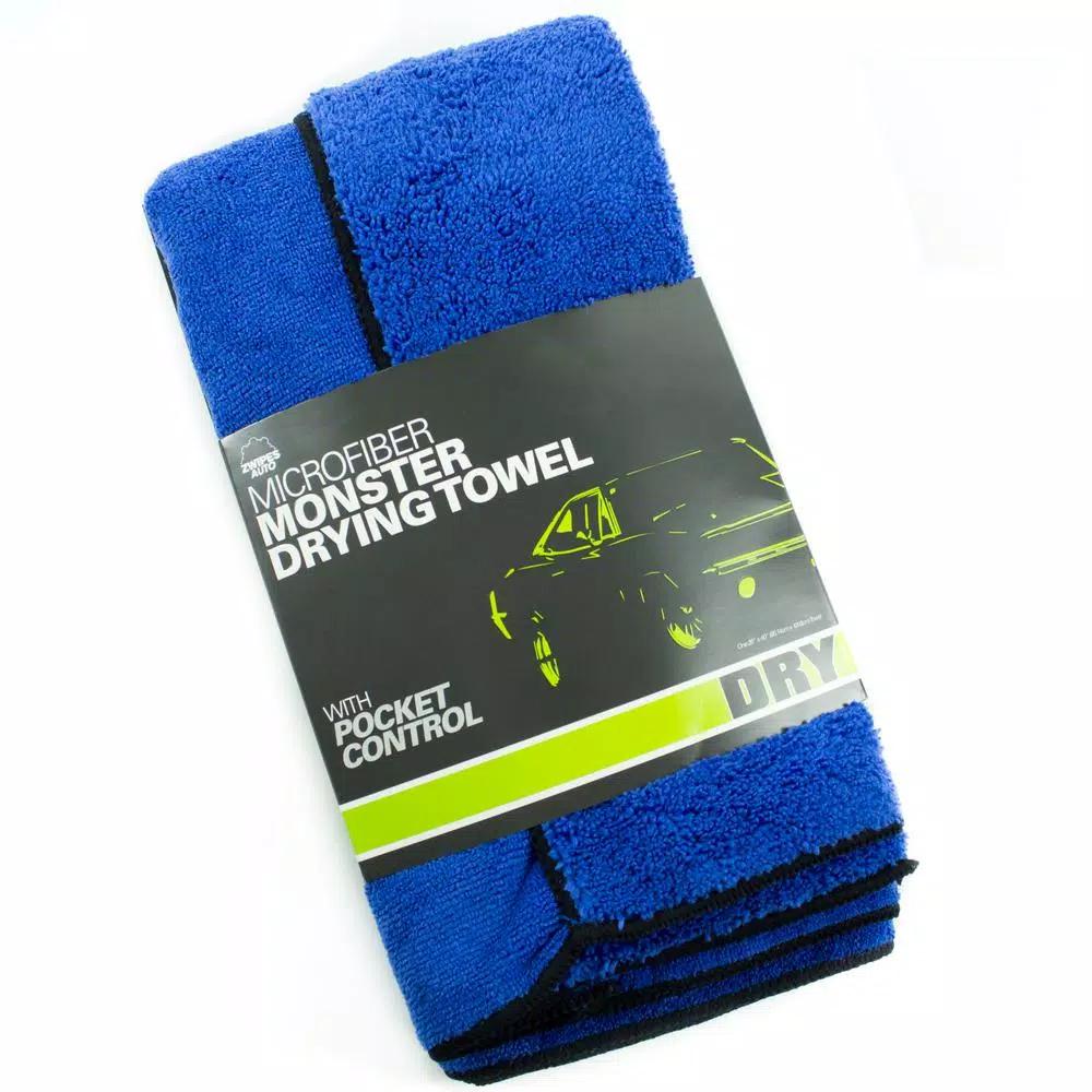 Zwipes Ultra Plush Extra Large Microfiber Drying Towel, Blue (2-Pack)